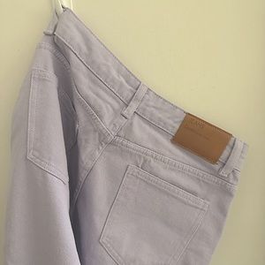 High Rise Straight Purple Jeans